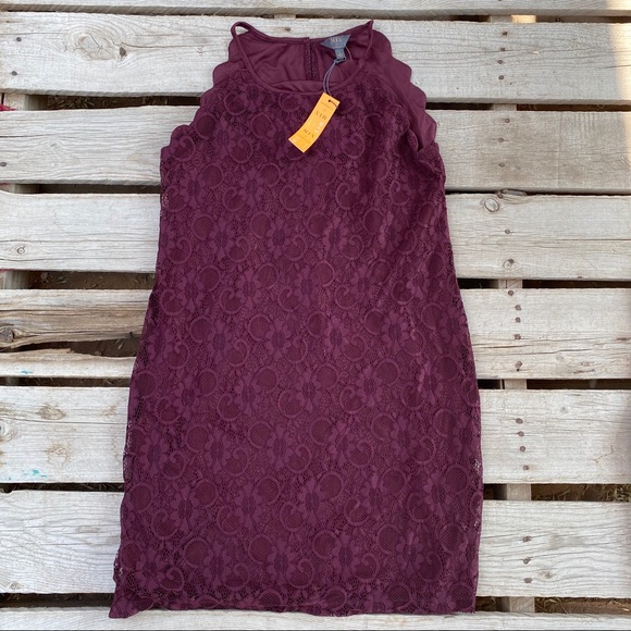 NWT mix by 41 hawthorn raspberry red lace dress - Picture 2 of 8
